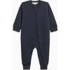 Brighton Quilted Jacquard Zipper Romper, Navy - Rompers - 1 - thumbnail