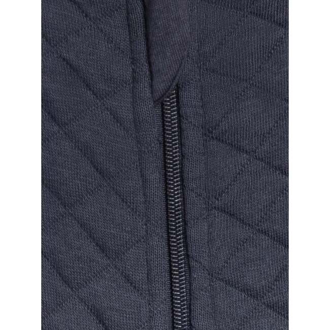 Brighton Quilted Jacquard Zipper Romper, Navy - Rompers - 2