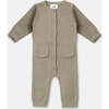 Chunky Ribbed Knit Round Neck Long Sleeve Fitted Romper, Olive - Rompers - 1 - thumbnail