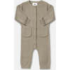 Chunky Ribbed Knit Round Neck Long Sleeve Fitted Romper, Olive - Rompers - 3