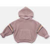 Chunky Ribbed Knit Long Sleeve Front Pocket Boxy Fit Hooded Sweater, Ash Rose - Sweatshirts - 2