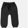 Chunky Ribbed Knit Elastic Waistband Drawstring Relaxed Fit Joggers, Black Melange - Sweatpants - 1 - thumbnail