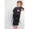 Chunky Ribbed Knit Elastic Waistband Drawstring Relaxed Fit Joggers, Black Melange - Sweatpants - 5