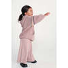 Chunky Ribbed Knit Elastic Waist Wide Leg Loose-Fit Pants, Ash Rose - Pants - 4