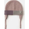 Chunky Ribbed Knit Chin Strap Snap Earflaps Elastic Fit Beanie, Ash Rose - Winter Hats - 1 - thumbnail