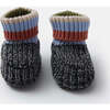 Chunky Ribbed Knit Anti-Grip Sole Slip-On Slippers, Black Melange & Multicolors - Slippers - 3