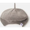 Chunky Ribbed Cotton Knit Elastic Fit Beret, Grey - Hats - 1 - thumbnail