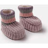 Chunky Ribbed Knit Anti-Grip Sole Slip-On Slippers, Ash Rose & Multicolors - Slippers - 1 - thumbnail