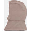 Chunky Ribbed Cotton Knit Elastic Fit Balaclava, Ash Rose - Balaclavas - 1 - thumbnail