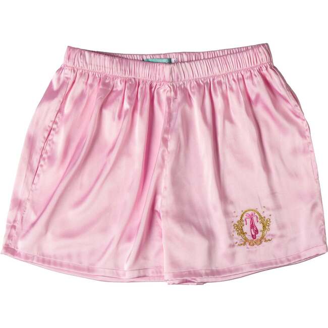 Satin Embroidered Loungewear Shorts, Ballet