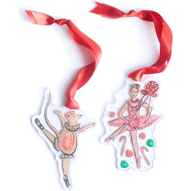 Nutcracker Ornament Set, Sugar Plum Fairy & Rat King