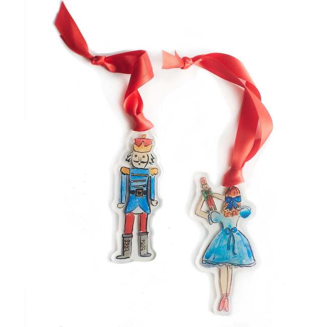 Nutcracker Ornament Set, Clara & Nutcracker