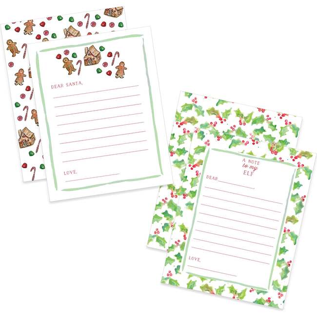 Note Cards With Envelope, Santa & Elf (Set Of 8)