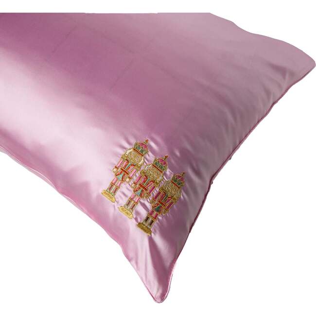 Standard Size Satin Embroidered Pillowcase, Nutcracker