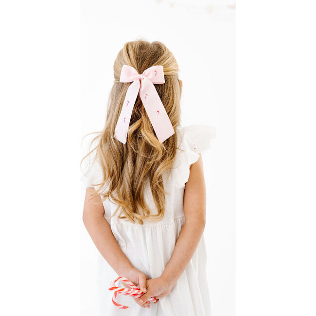 Candy Cane Village Medium Bow, Pink - Hair Accessories - 3