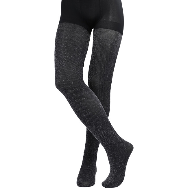 Sparkled Cotton Tights, Black