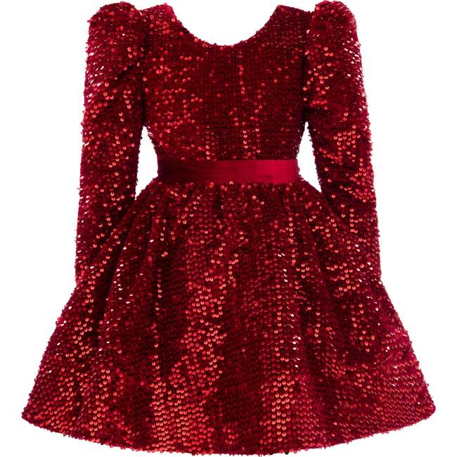 Merribrook Sequin Bow Dress, Red - Dresses - 1