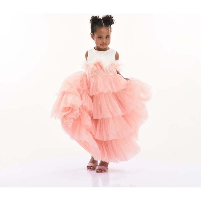 Madera Tiered Tulle Dress, Pink - Dresses - 3