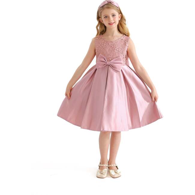 Hampton Double Bow Dress, Pink - Dresses - 2