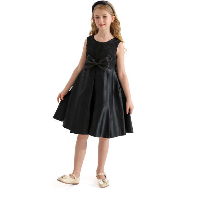 Hampton Double Bow Dress, Black - Dresses - 3