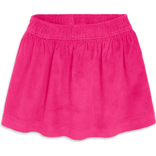 Stretch Corduroy Pull-On Pocket Skirt, Fuchsia