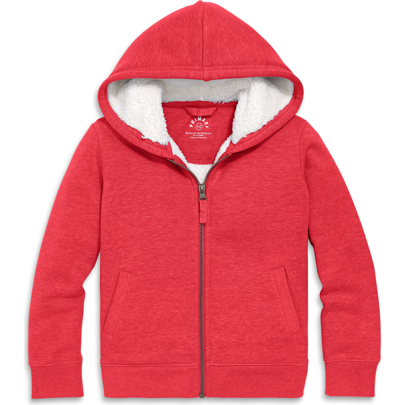 Teddy Fleece-Lined Zip Hoodie, Heather Cherry - Primary Outerwear |  Maisonette