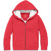 Teddy Fleece-Lined Zip Hoodie, Heather Cherry - Jackets - 1 - thumbnail