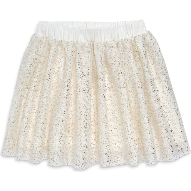 Shimmer Tutu Skirt, Ivory Gold Foil