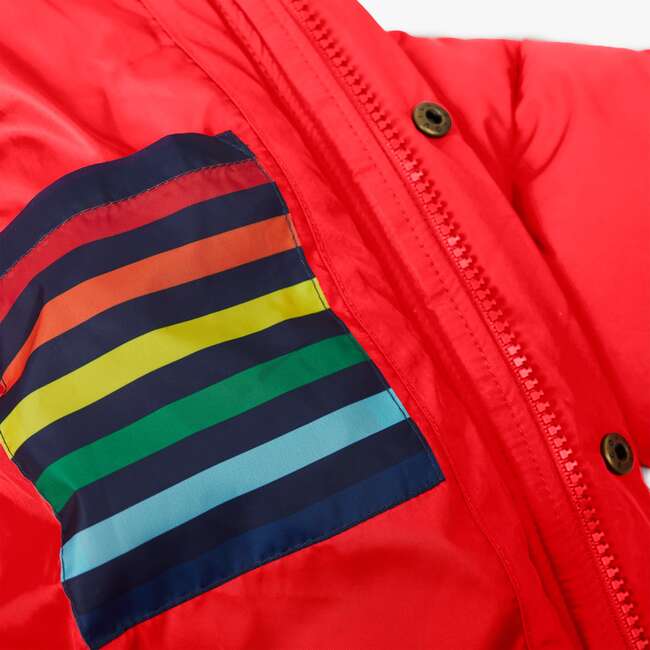 Parka Puffer Coat, Tomato - Coats - 3