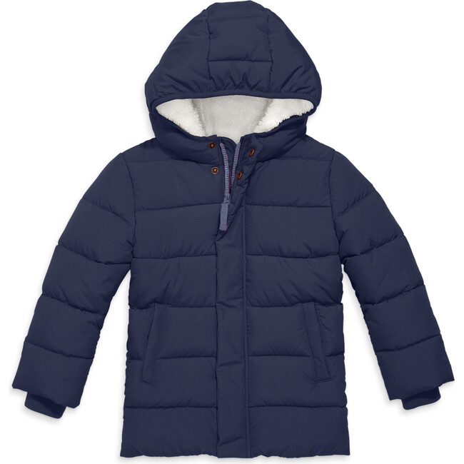 Parka Puffer Coat, Navy