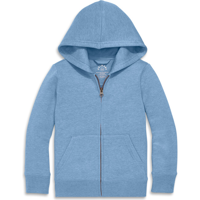 Cozy Fleece Zip Hoodie, Heather Vintage Blue