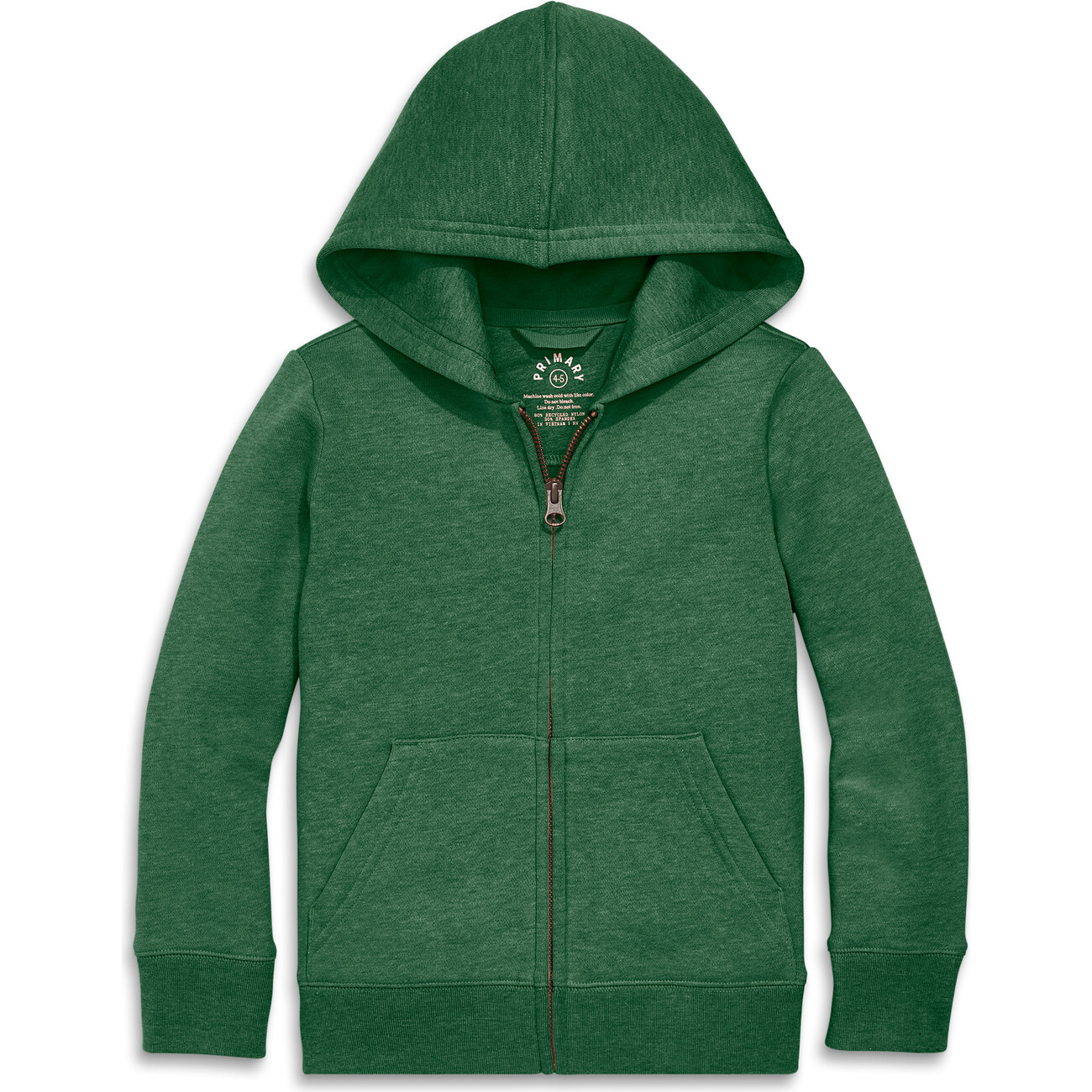 Cozy Fleece Zip Hoodie, Heather Evergreen - Primary Tops