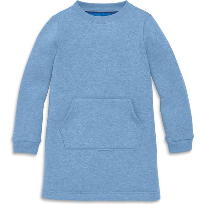 Cozy Fleece Sweatshirt Dress, Heather Vintage Blue