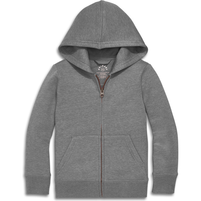 Cozy Fleece Zip Hoodie, Heather Black