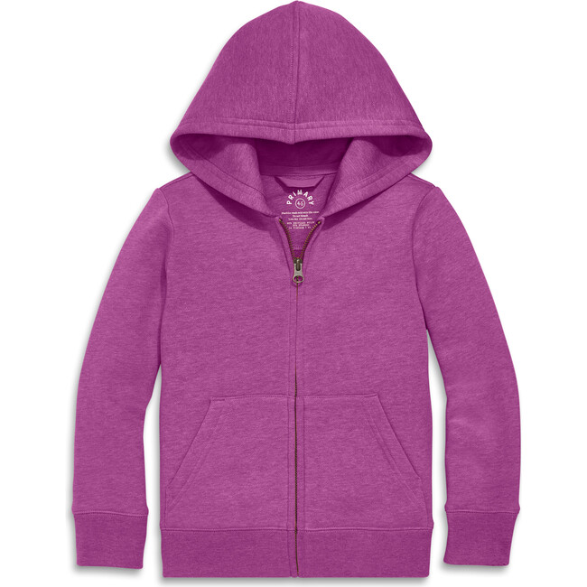 Cozy Fleece Zip Hoodie, Heather Boysenberry