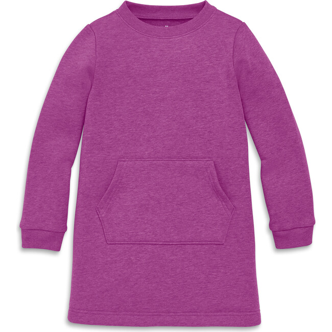 Cozy Fleece Sweatshirt Dress, Heather Boysenberry