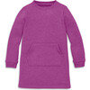 Cozy Fleece Sweatshirt Dress, Heather Boysenberry - Dresses - 1 - thumbnail