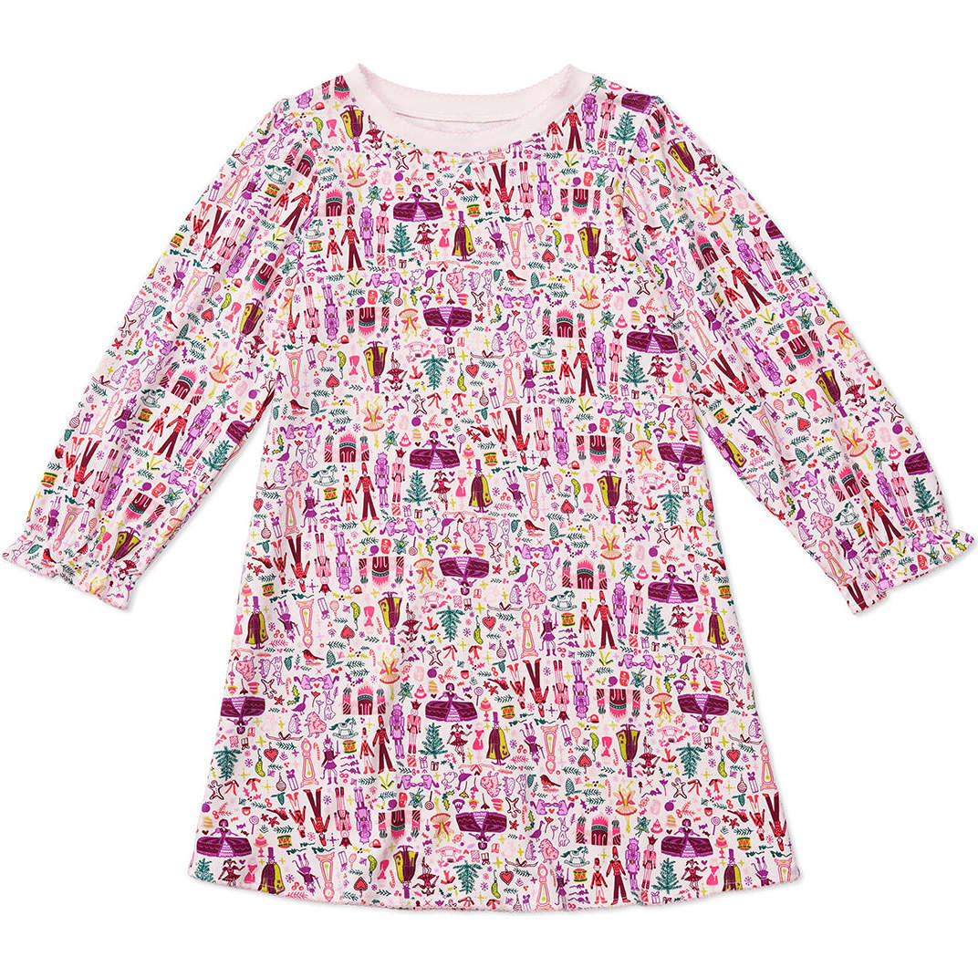 Nutcracker Girls Tess Lounge Dress, Pink - Dresses - 1