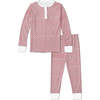 Chritmas Tree Stripe Two Piece Kids Henley Pajamas, Multi - Pajamas - 1 - thumbnail