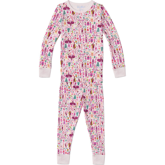 Nutcracker Two Piece Kids Pajamas, Pink