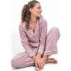 Christmas Tree Stripe Women's Button Front Long Pajama Set, Multi - Pajamas - 2