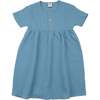 Muslin Short Sleeve Dress, Blue Muslin - Dresses - 1 - thumbnail