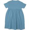 Muslin Short Sleeve Dress, Blue Muslin - Dresses - 3