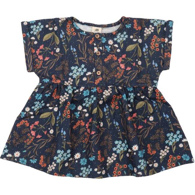 Muslin Short Sleeve Blouse, Floral Night