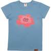 Blue Graphic T-Shirt, Mini Flowers - T-Shirts - 1 - thumbnail