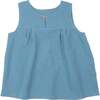 Blouse Top, Blue Muslin - Blouses - 1 - thumbnail