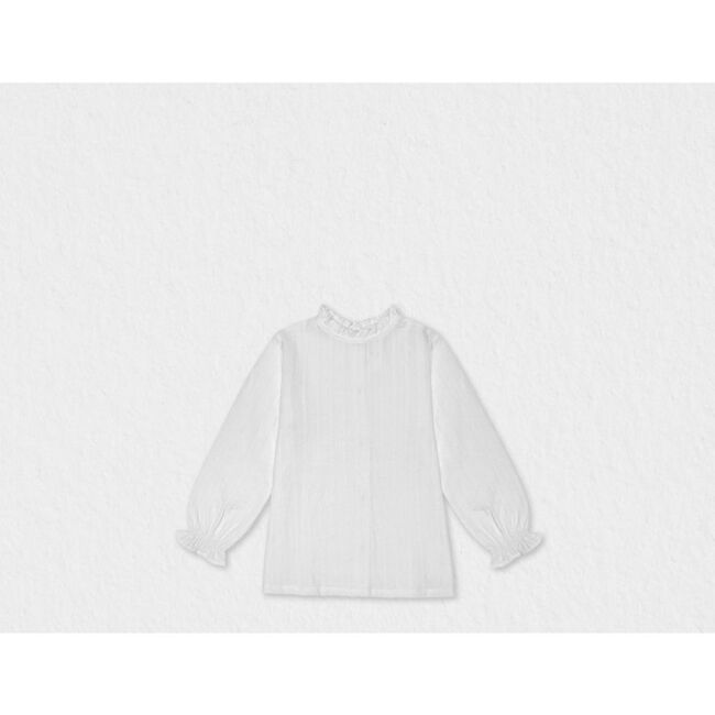 Bana Girl Blouse Cotton Long Sleeves, White