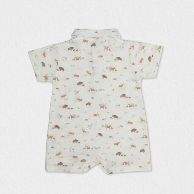 Bardot Baby Boy Romper, White Camel - Rompers - 2