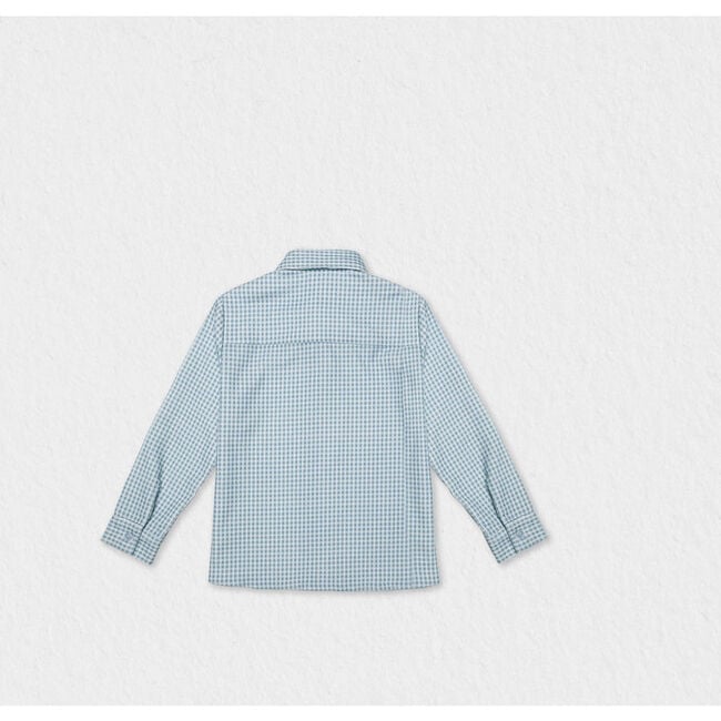 Achille Baby Boy Shirt Long Sleeves, Sky Blue Check - Shirts - 2