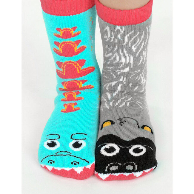 Giant Gorilla & Mutant Lizard Fun Grippy Kids Socks - Socks - 4